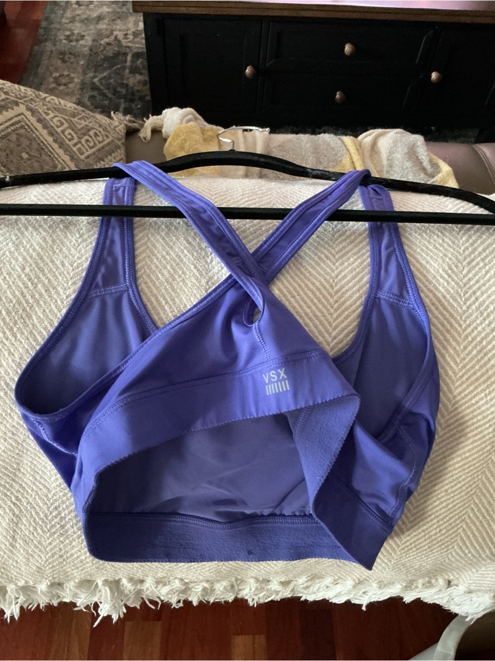 SOLD VSX Purple Sports Bra with White Logo - Picture 3 of 3
